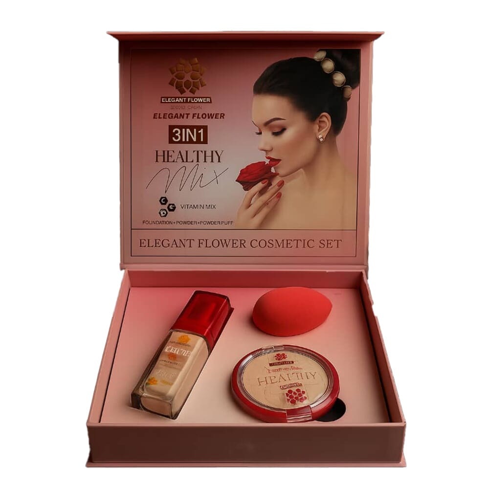 الزهرة الانيقة باكج بودرة وكريم اساس و اسفنجة توزيع