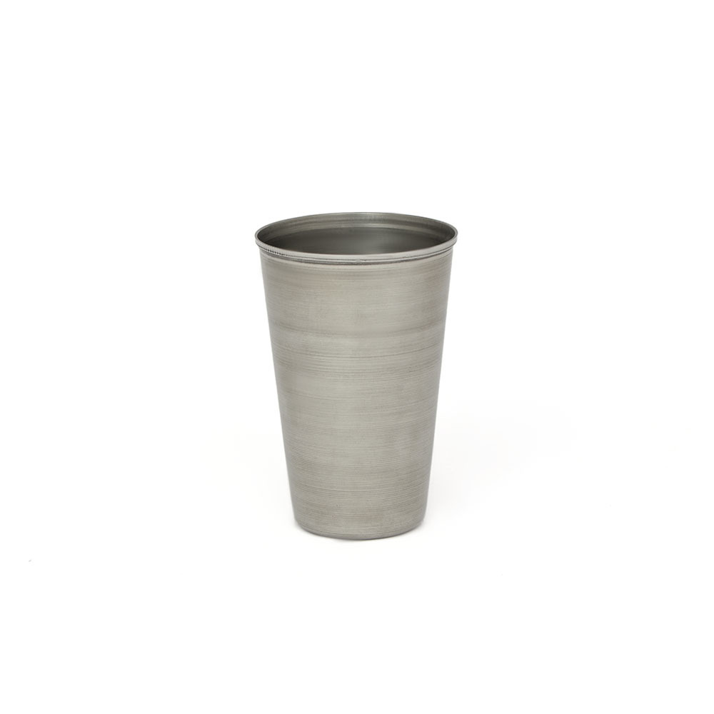 فخر الدين كأس أستيل حواف مبرومة - فضي