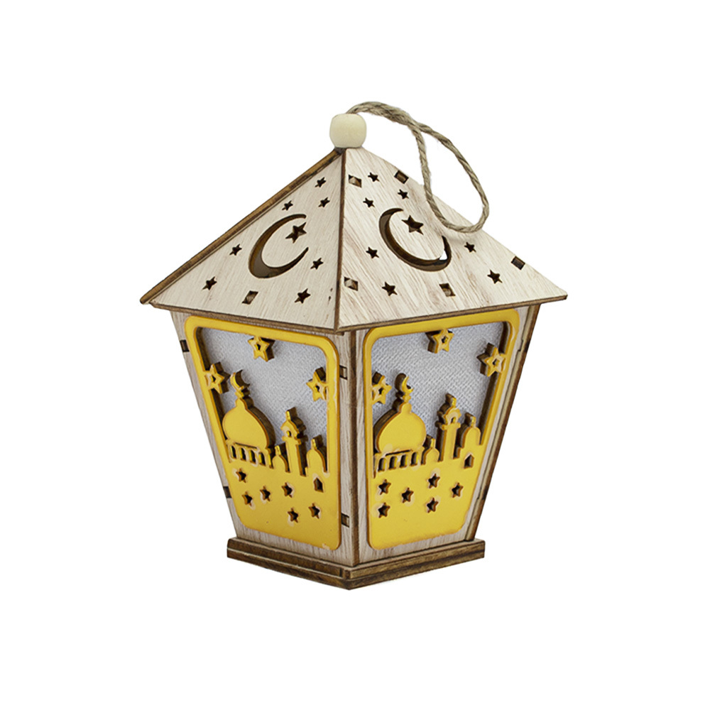 بازاري مجسم رمضان خشبي علاقي شكل فانوس - صغير