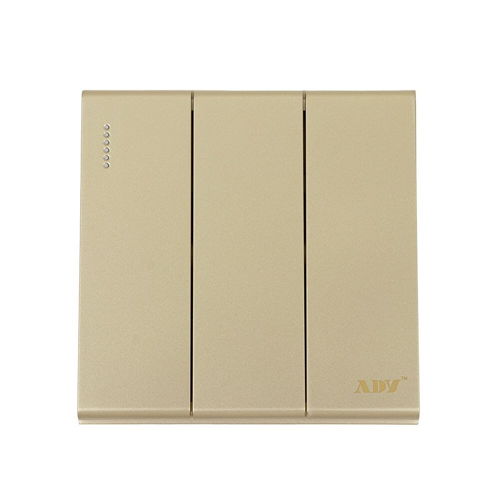 ADY K31-10 ثلاث مفاتيح كهرباء - ذهبي