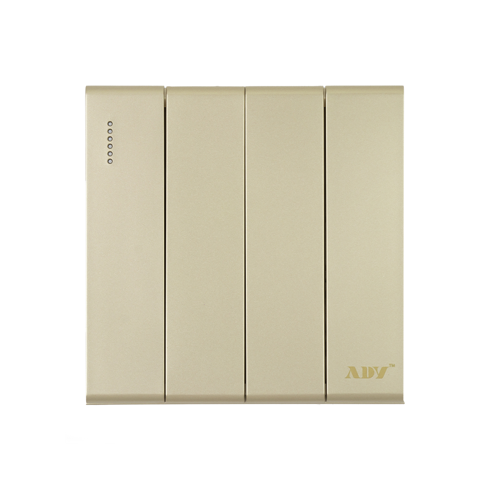 ADY K41-10 أربع مفاتيح كهرباء - ذهبي