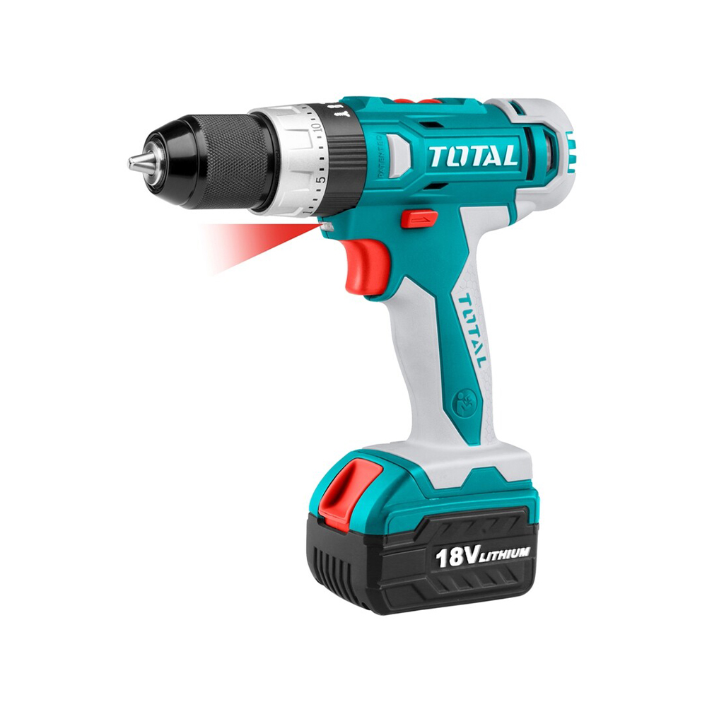 توتال مثقاب لاسلكي مطرقي ببطارية ليثيوم أيون موديل TIDLI228180- قوة 18 فولت