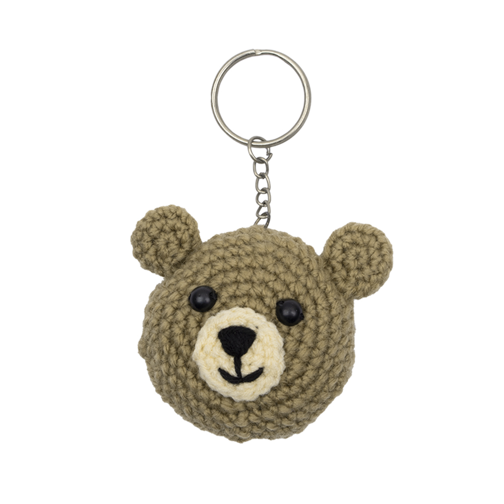 كروشية ميدالية على شكل دبدوب