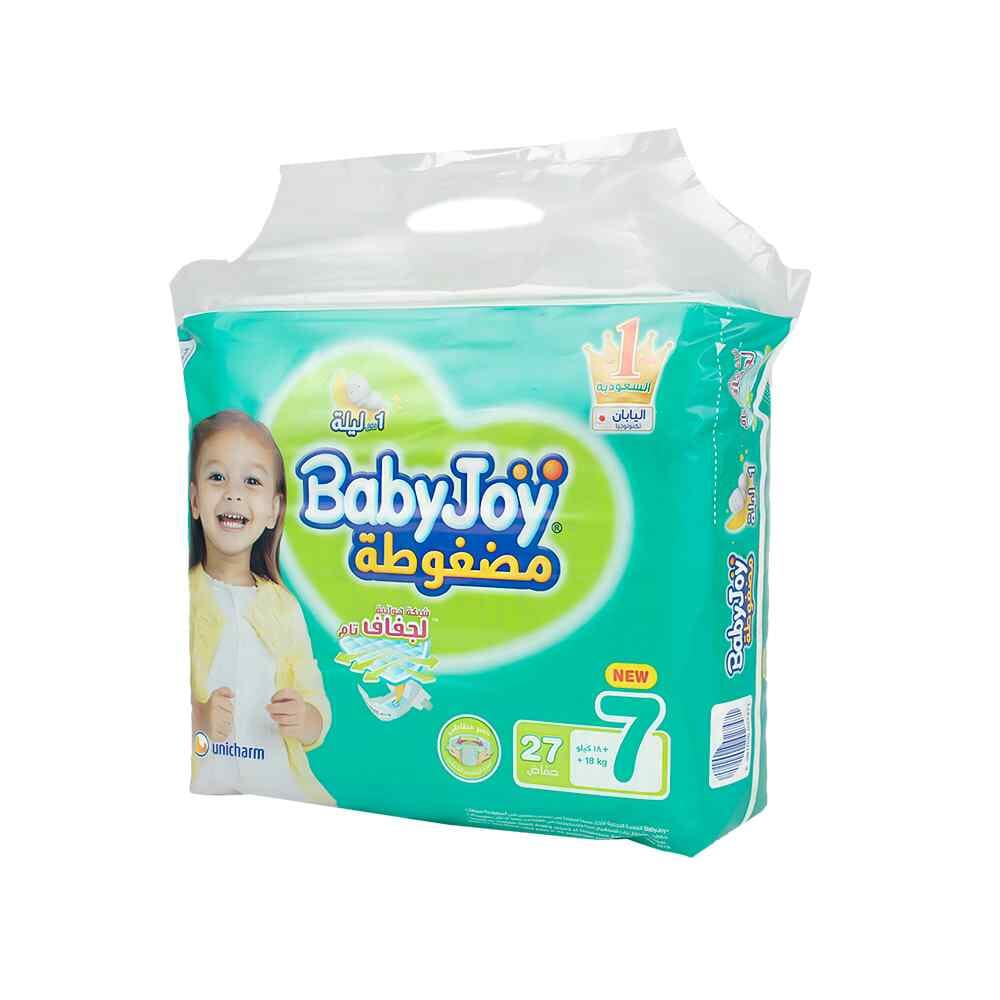بيبي جوي حفاضات  مقاس7 لوزن + 18 كجم   - عدد 27 حفاض