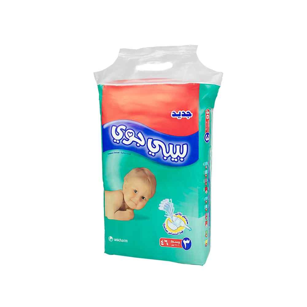 بيبي جوي حفاضات مقاس 3 لوزن 12- 6 كجم - عدد46 حفاض