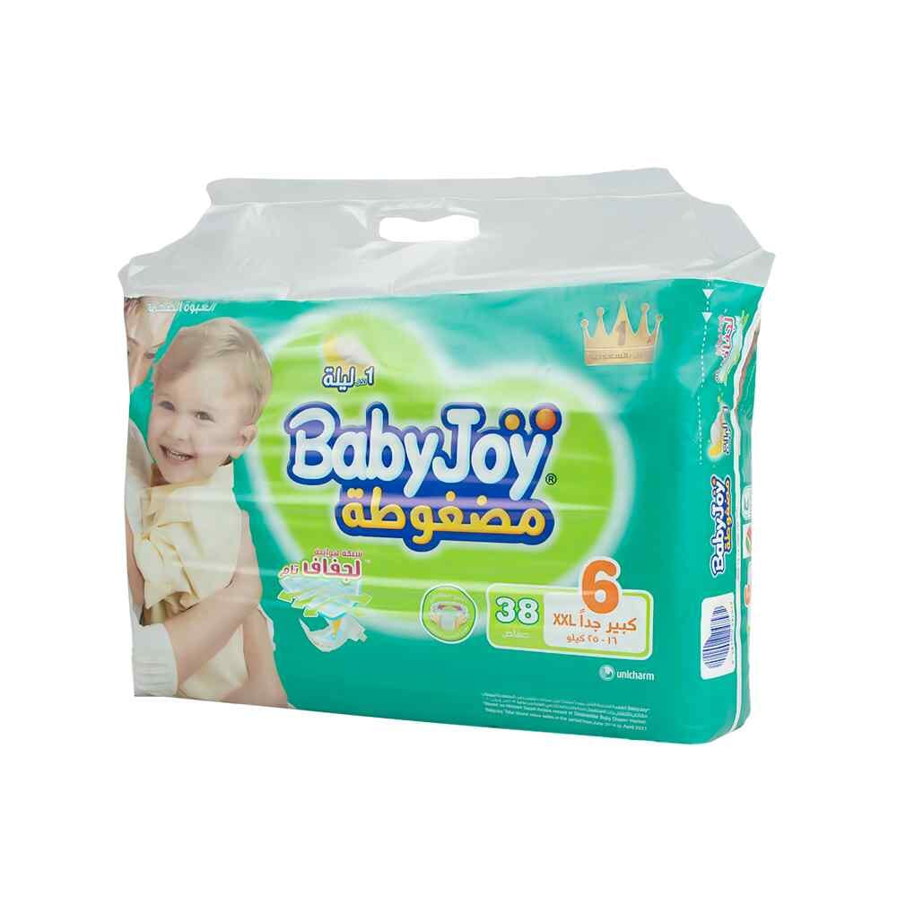 بيبي جوي حفاضات حفاضات العبوة العملاقة  مقاس 6  بوزن25 -16كجم -عدد38  حفاض