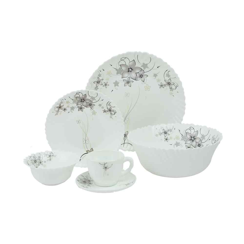 طقم عشاء باكستاني زجاجي من اوبال - 31 قطعة