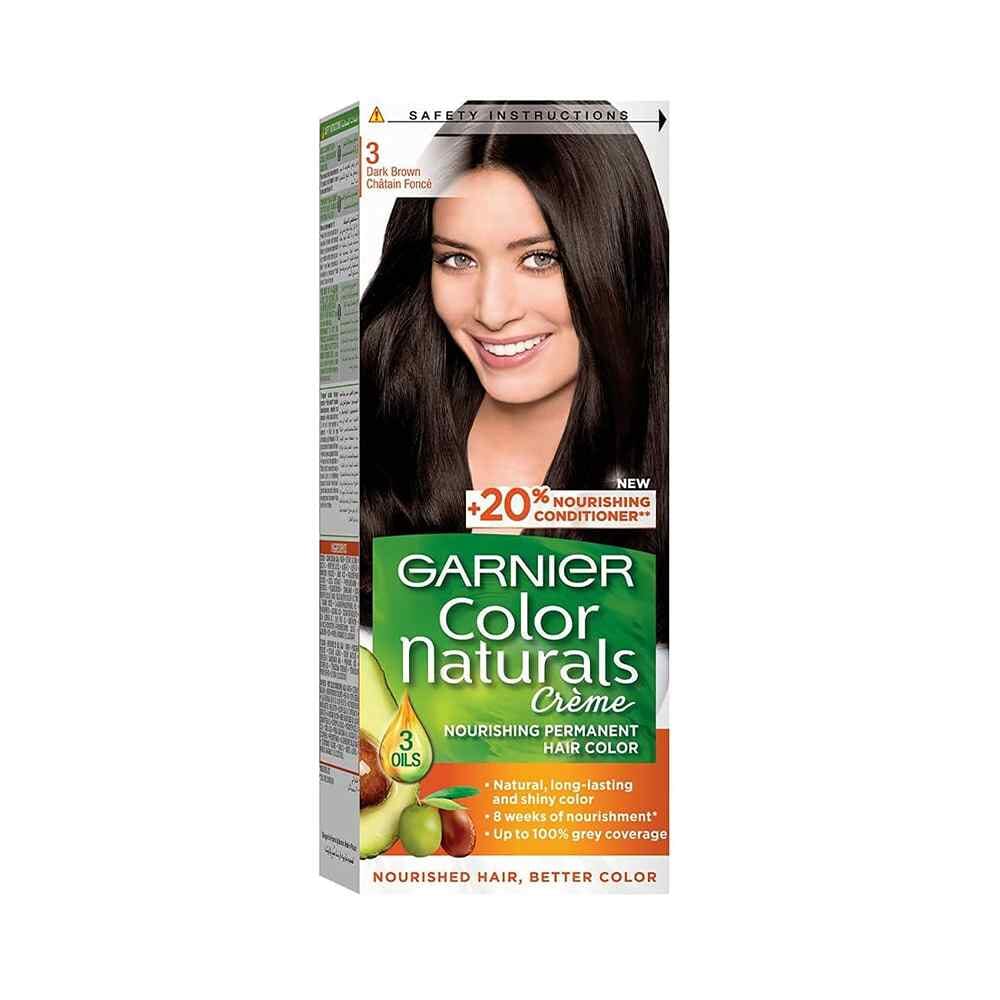 غارنييه كولور ناتشورال كريم صبغة شعر لون بني غامق رقم 3 - 20 جرام