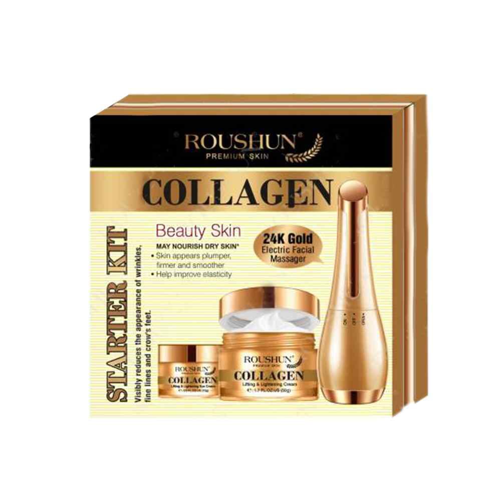 روشن كريم العين الكولاجين و كريم الوجه و مدلك الوجه الكهربائي -24 قيراط