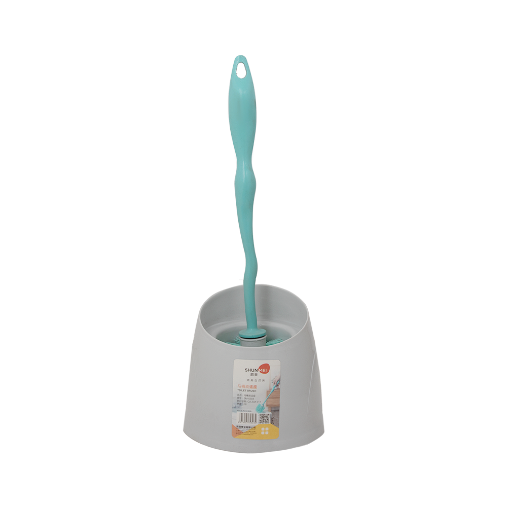 فرشاة تنظيف شونمي مع قاعدة مستديرة الشكل للمرحاض - بلاستيك
