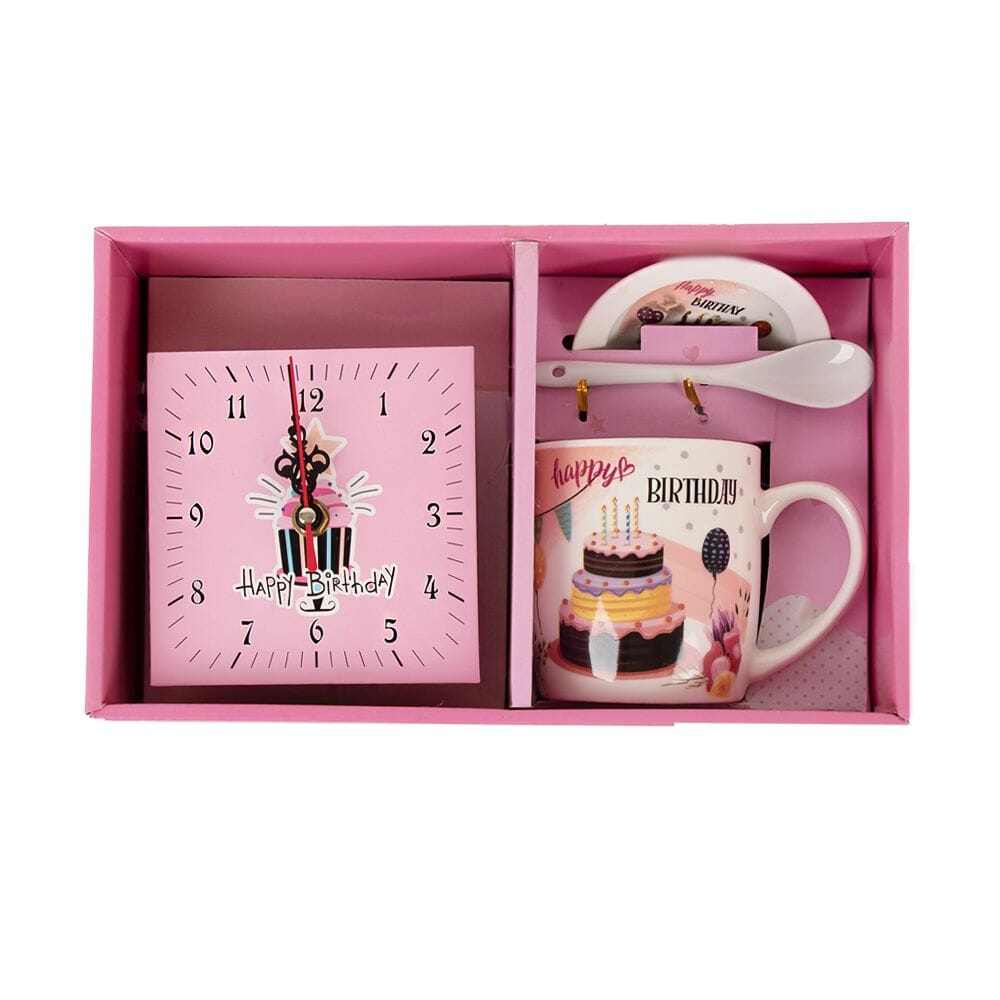 باكج عيد ميلاد سعيد -كوب ،ساعة ، حامل فنجان و ملعقة