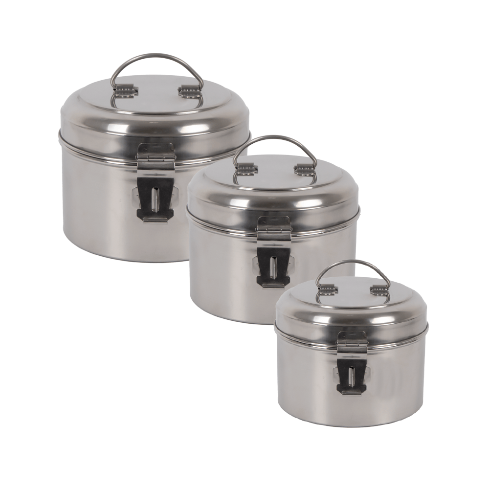 البدر مطابق هندي استيل بقفل - عدد 3 قطع