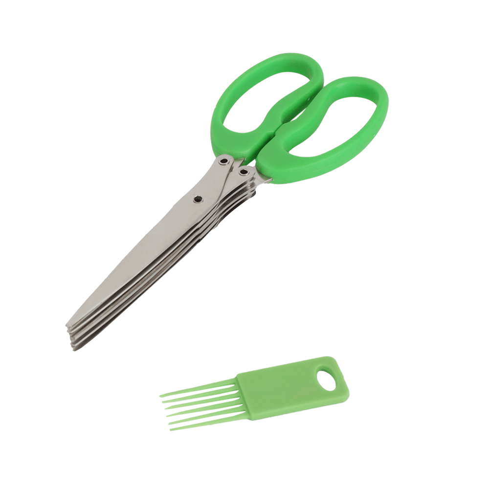 بريجيت مقص خضار متعدد الشفرات مع فرشاة تنظيف