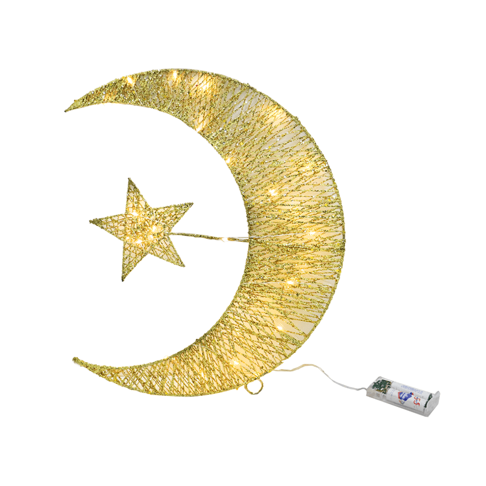 هلال رمضان ذهبي مضيئ