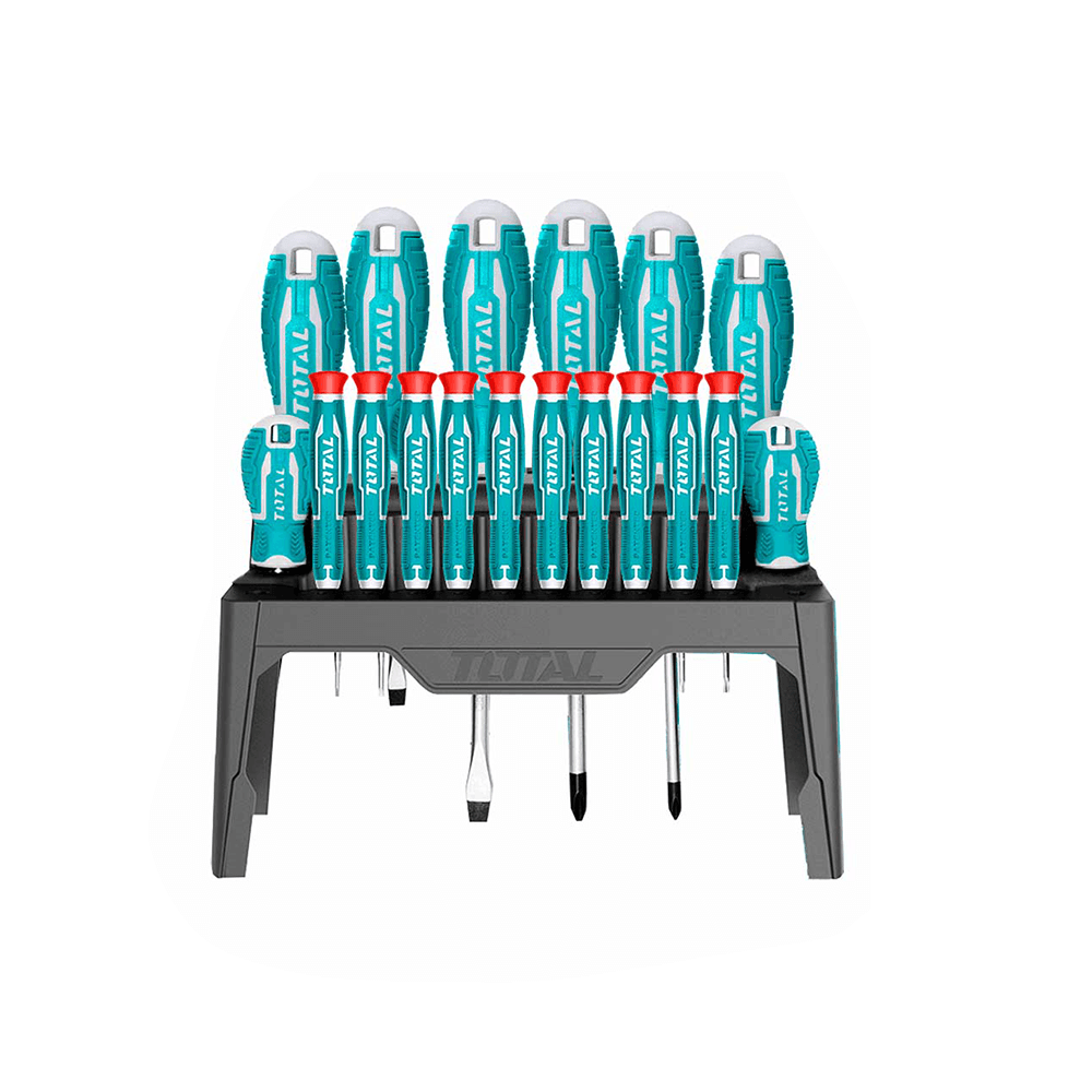 توتال طقم مفكات عبارة عن 18 قطعة