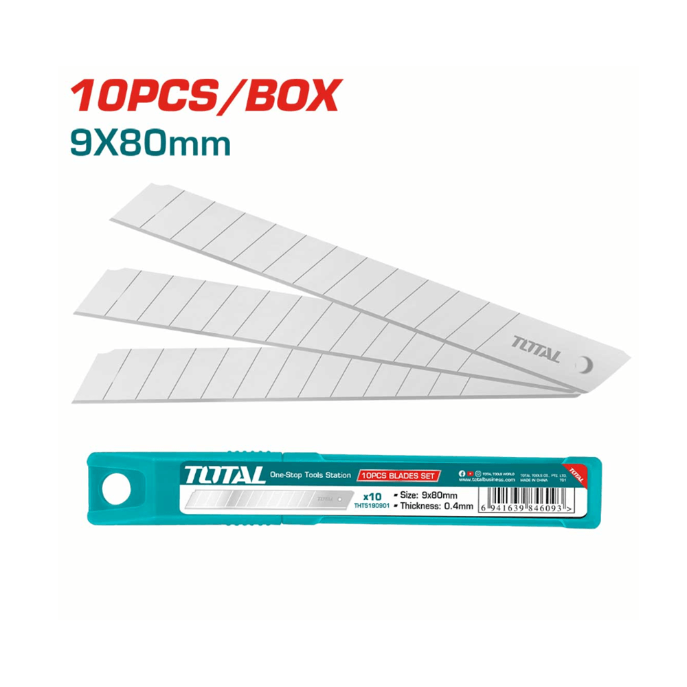 توتال مجموعة 10 شفرات بلاستيكية صغيرة قابلة للكسر - بحجم 9x80 ملم