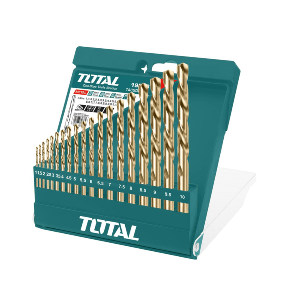 توتال مجموعة ريش حفر HSS المكونة من 19 قطعة - 9.5