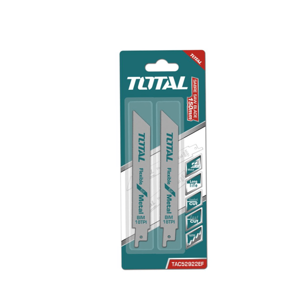 توتال مجموعة شفرات مشرط للمنشار للمعدن 18 أسنان - 2 قطع