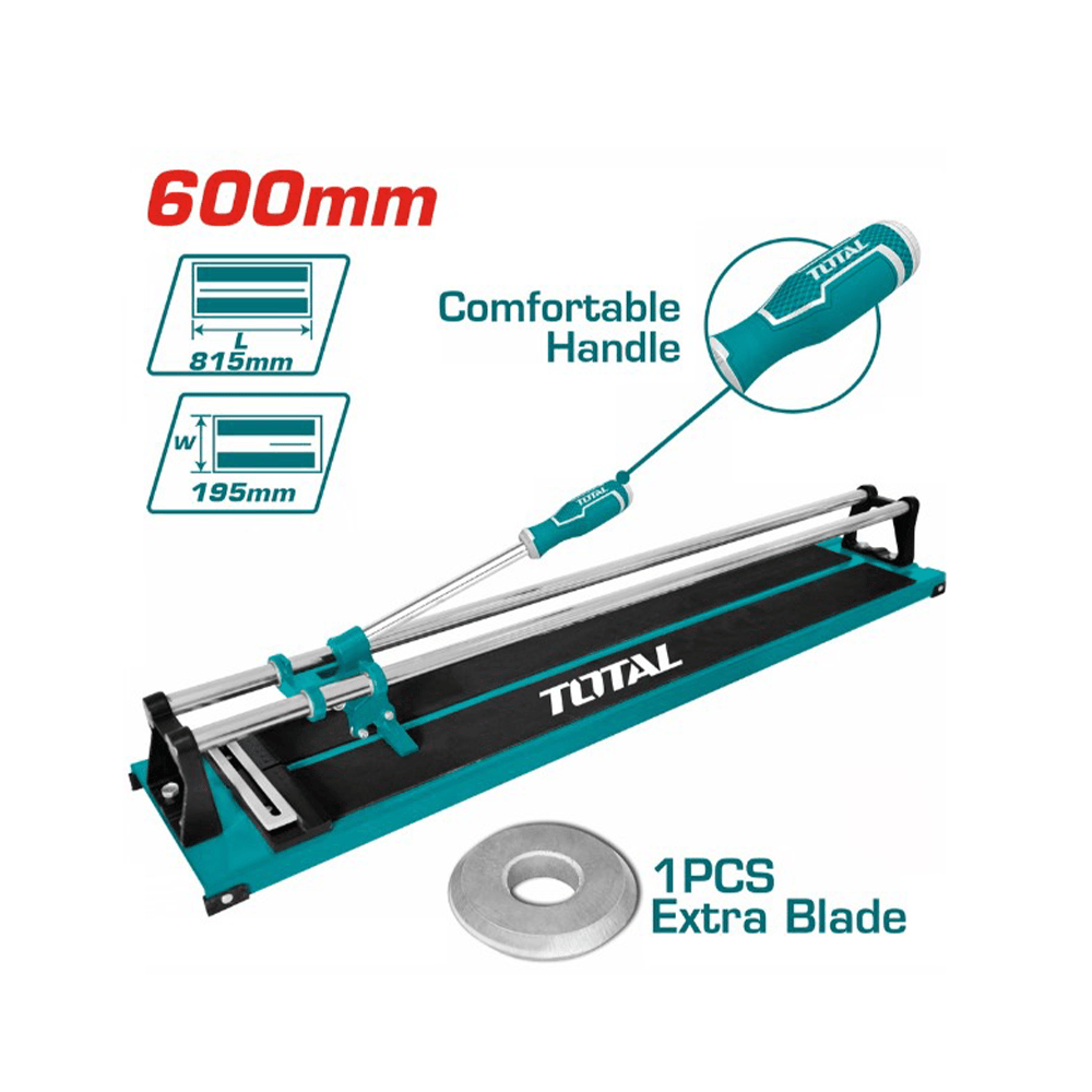 توتال قاطع بلاط مع قاعدة فولاذية وشفرتين من كربيد التنجستن - بطول 600 مم