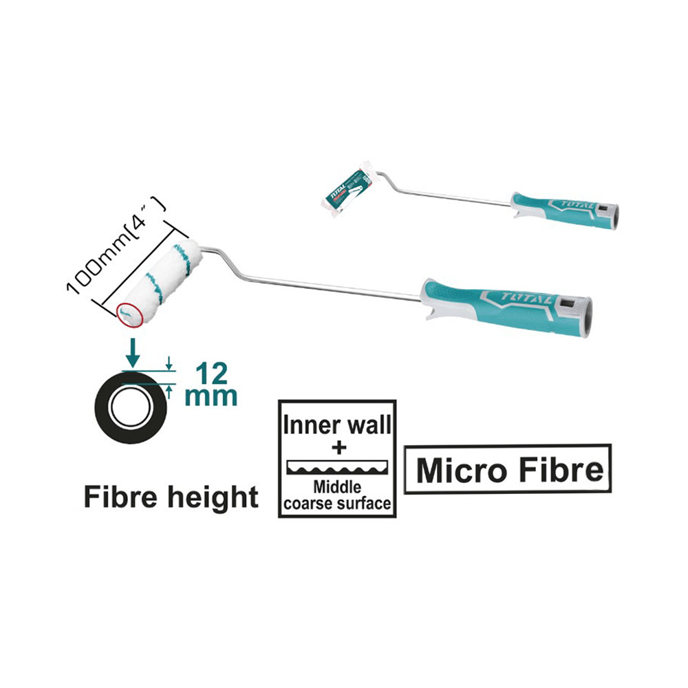 توتال فرشاة أسطوانة صغيرة للجدران الداخلية- حجم 100مم