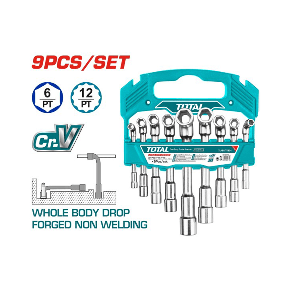 توتال تولز مجموعة مفاتيح ربط بزاوية L - عدد 9 قطع