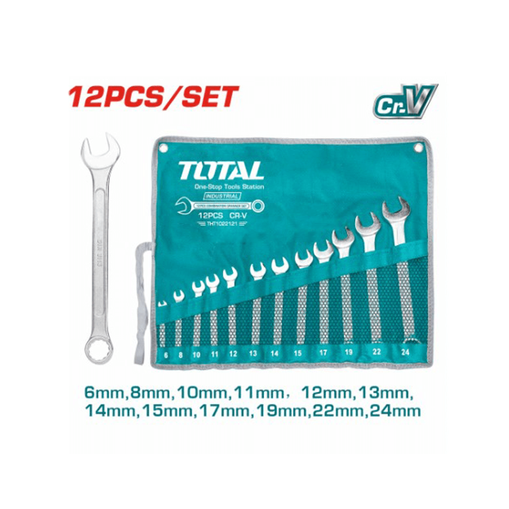 توتال تولز مجموعة مفاتيح ربط مركبة - 12 قطعة