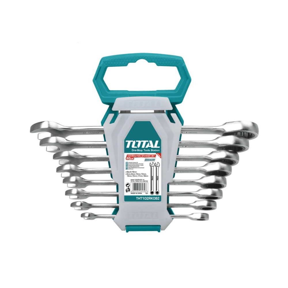 توتال تولز مجموعة مفاتيح ربط براتشيت عالية الجودة مصنوعة من الكروموليبدينوم - 8 قطع