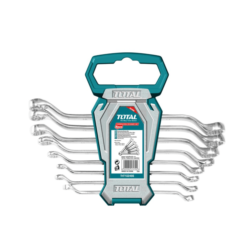 توتال تولز مجموعة مفاتيح ربط ذات حلقة مزاح مزدوجة - 8 قطع