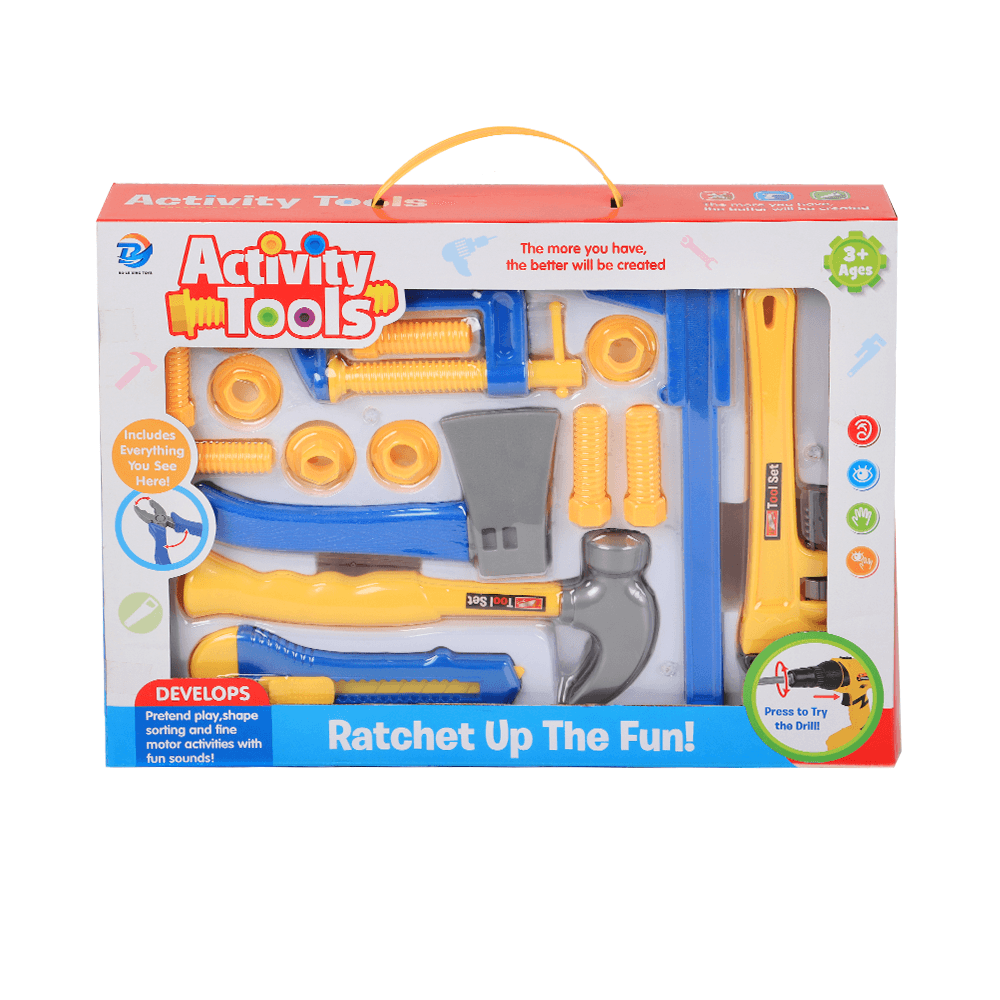 مجموعة أدوات النجارة للاطفال- 16 قطعة