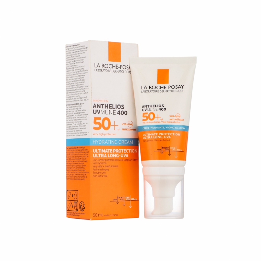 لاروش بوزيه أنثيليوس كريم مرطب مضاد للأكسدة بمعامل حماية 50+ - 50 مل