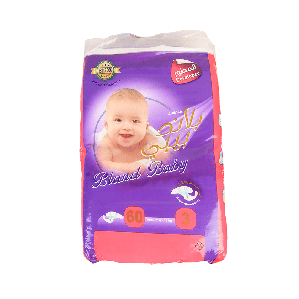 بلاند بيبي حفاظات أطفال مقاس 3 بوزن 6 - 12 كجم - عدد 60 حفاظ