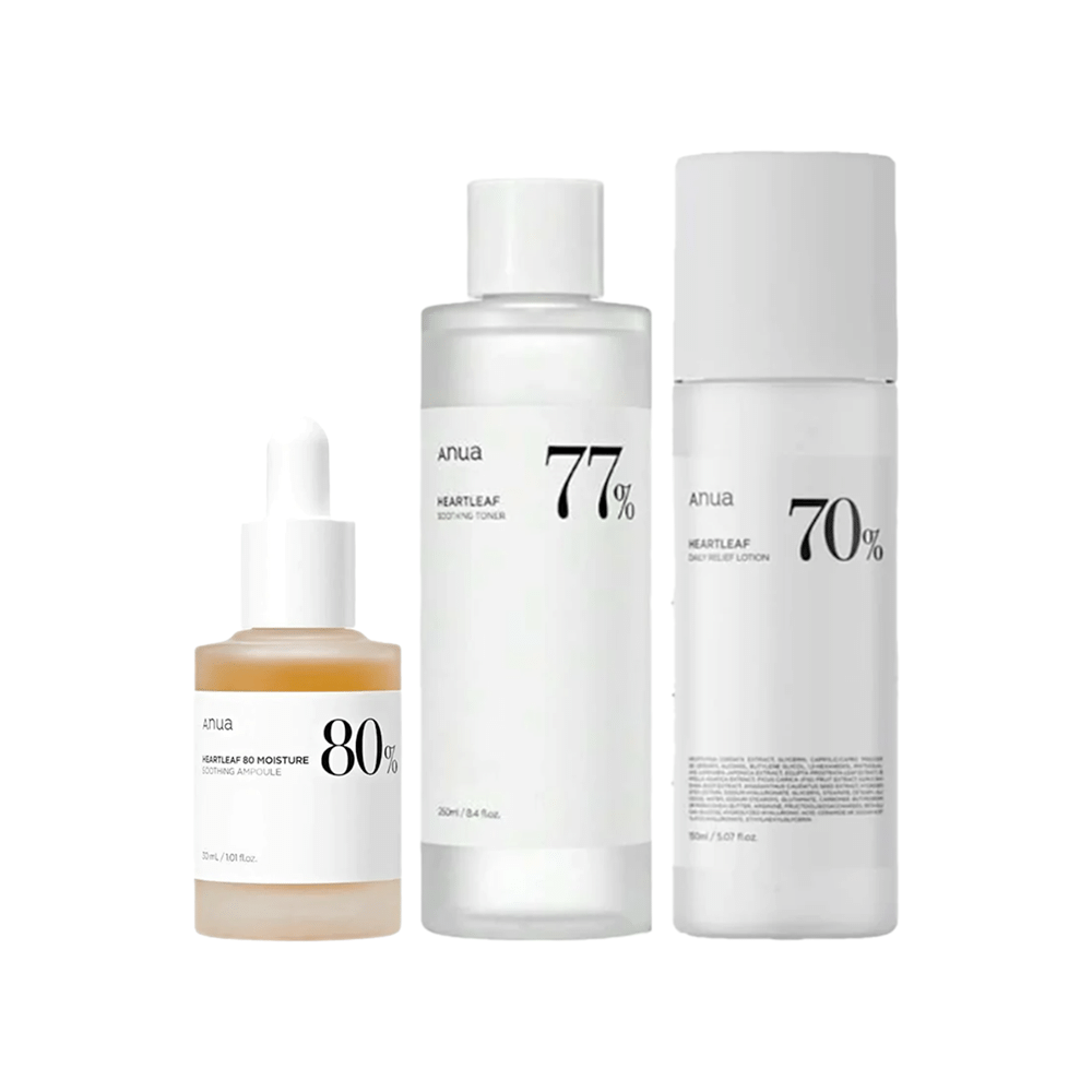 باكج 3 في 1 أنوا هارت ليف سيروم مهدئ 80%مرطب للبشرة المتهيجة 30 مل ، لوشن يومي 70% بخلاصة الهارتليف 20 مل و تونر مهدئ للبشرة - 250 مل