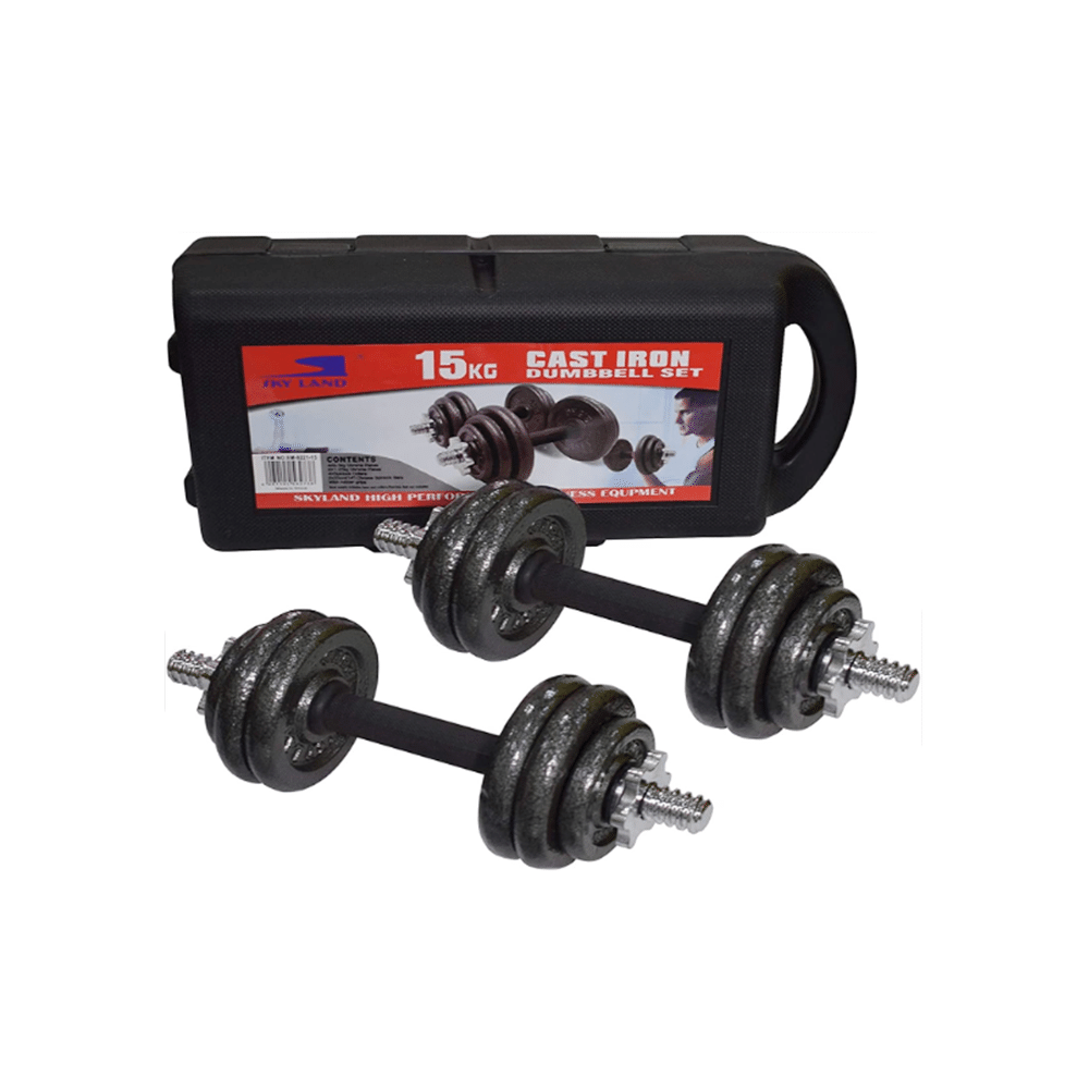 سكاي لاند مجموعة أثقال دمبل من الحديد الزهر بوزن- 15 كجم