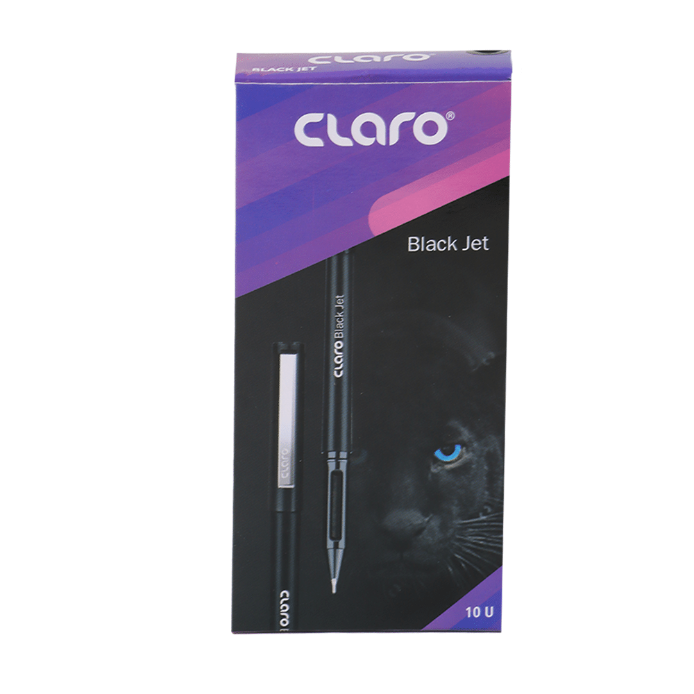 كلارو أقلام حبر جافة باللون الأسود- 10 أقلام 