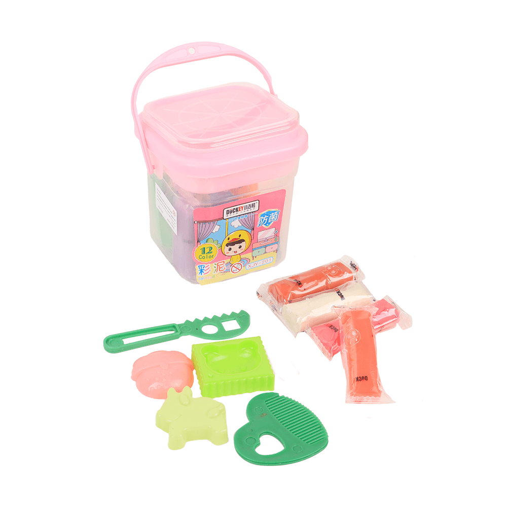 سوبر ماس علبة صلصال ملون مع قوالب للأطفال - 12 لون