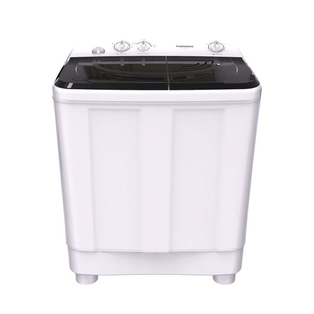 غسالة ملابس تورنيدو حوضين نصف أوتوماتيك سعة 12 كجم - موديل TWH-Z12DNE-W (BK)