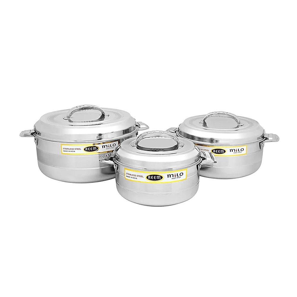 ريم طقم حافظات الطعام  ستانلس ستيل مكون من -3 قطع