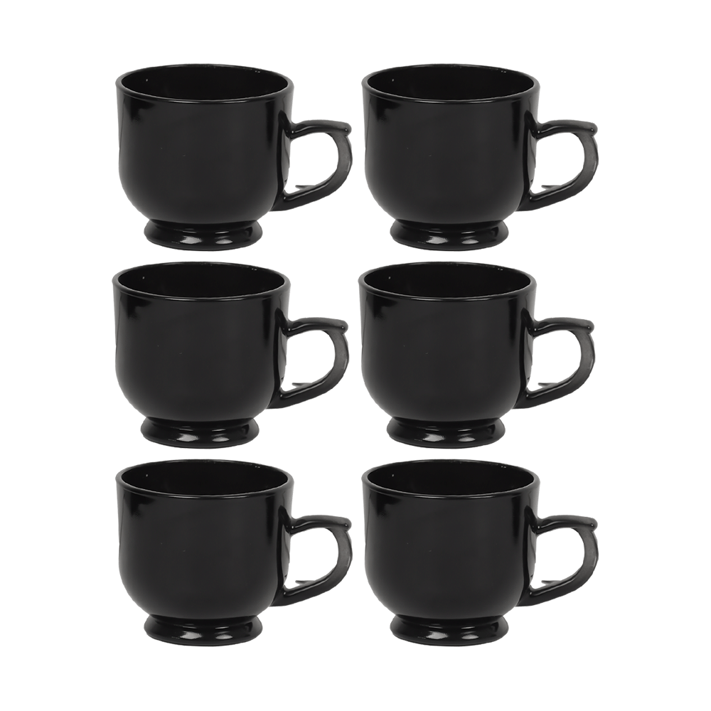 أكواب شاي باللون الأسود - عدد 6 أكواب