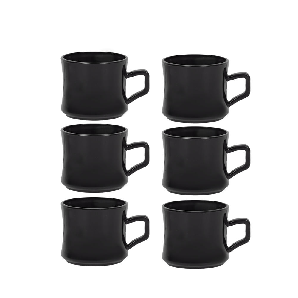 أكواب شاي باللون الأسود - عدد 6 أكواب