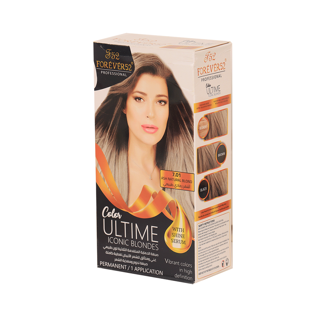 فور ايفر 52 صبغة شعر دائمة مع تغطية كاملة للشيب - أشقر رمادي طبيعي