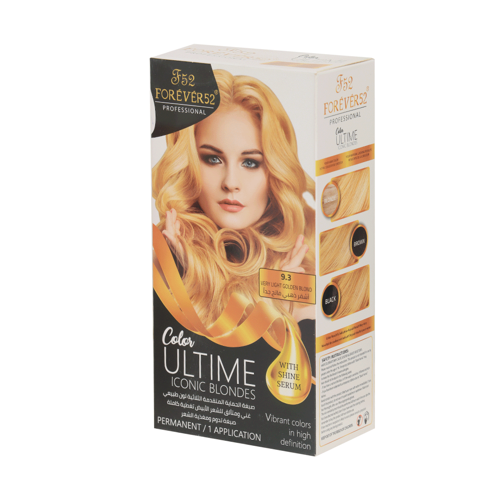 فور ايفر 52 صبغة شعر دائمة مع تغطية كاملة للشيب - أشقر ذهبي فاتح جداً