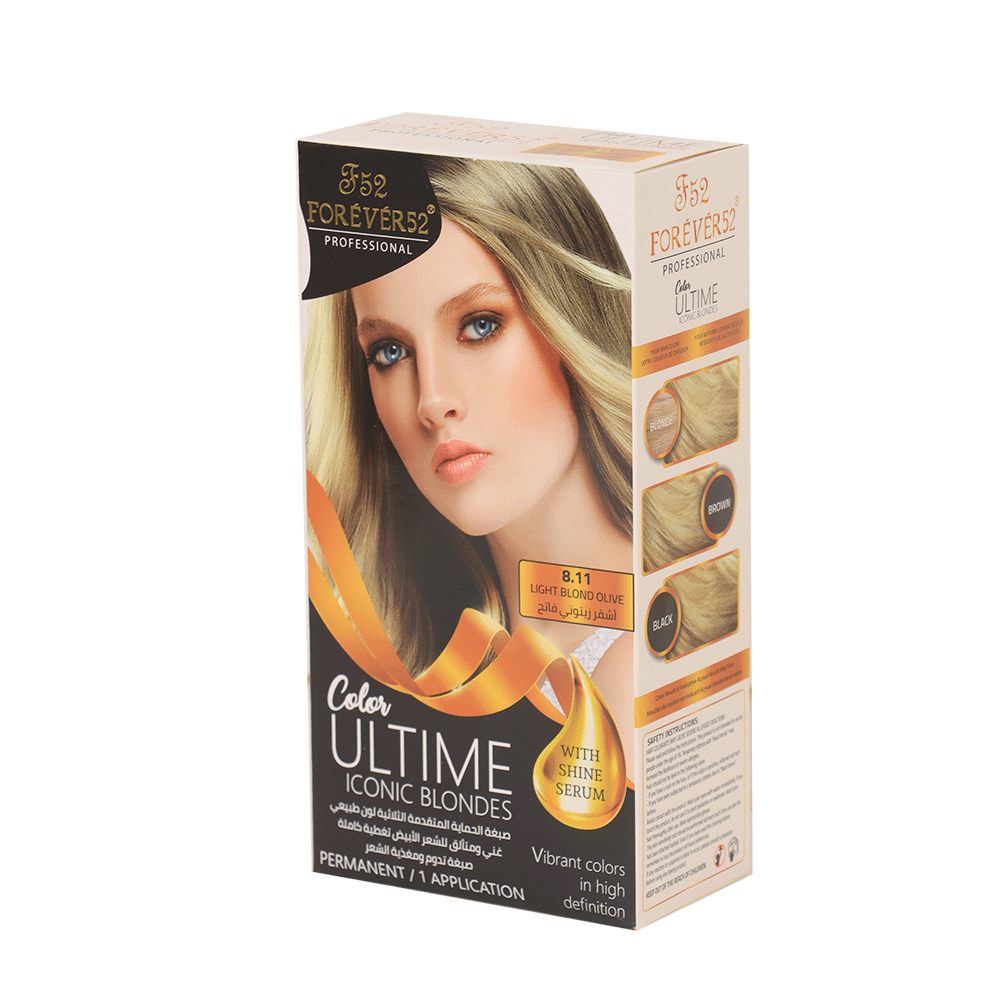 فور ايفر 52 صبغة شعر دائمة مع تغطية كاملة للشيب - أشقر زيتوني فاتح