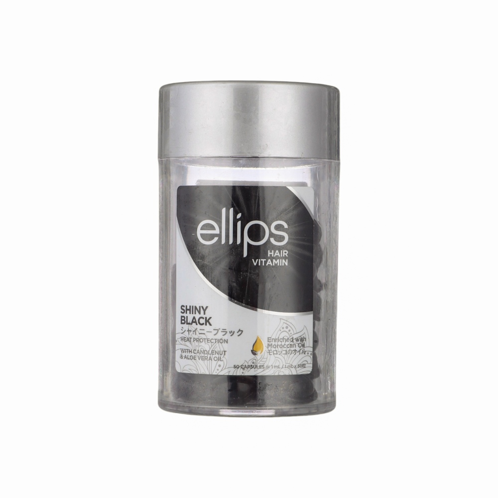 إيليبس فيتامين للشعر الأسود اللامع بزيت الأرغان وزيت الصبار - 50 كبسولة
