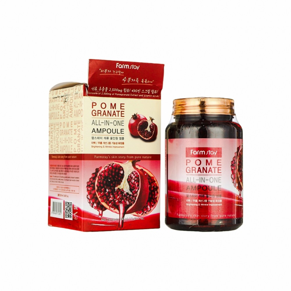 فارم ستاي أمبول متعدد الفوائد بخلاصة الرمان لتغذية البشرة وتحسين مرونتها - 250 مل