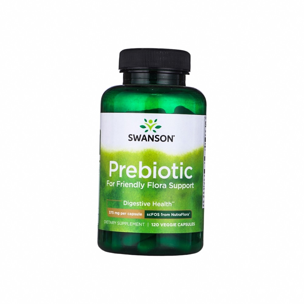 سوينسون بريبايوتيك لدعم الفلورا النافعة - لتعزيز صحة الجهاز الهضمي ودعم التوازن البكتيري - 120 كبسولة نباتية