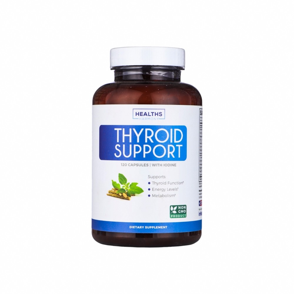 هيلثس هارموني دعم الغدة الدرقية - لدعم وظائف الغدة الدرقية وتحسين مستوى الطاقة - 120 كبسولة