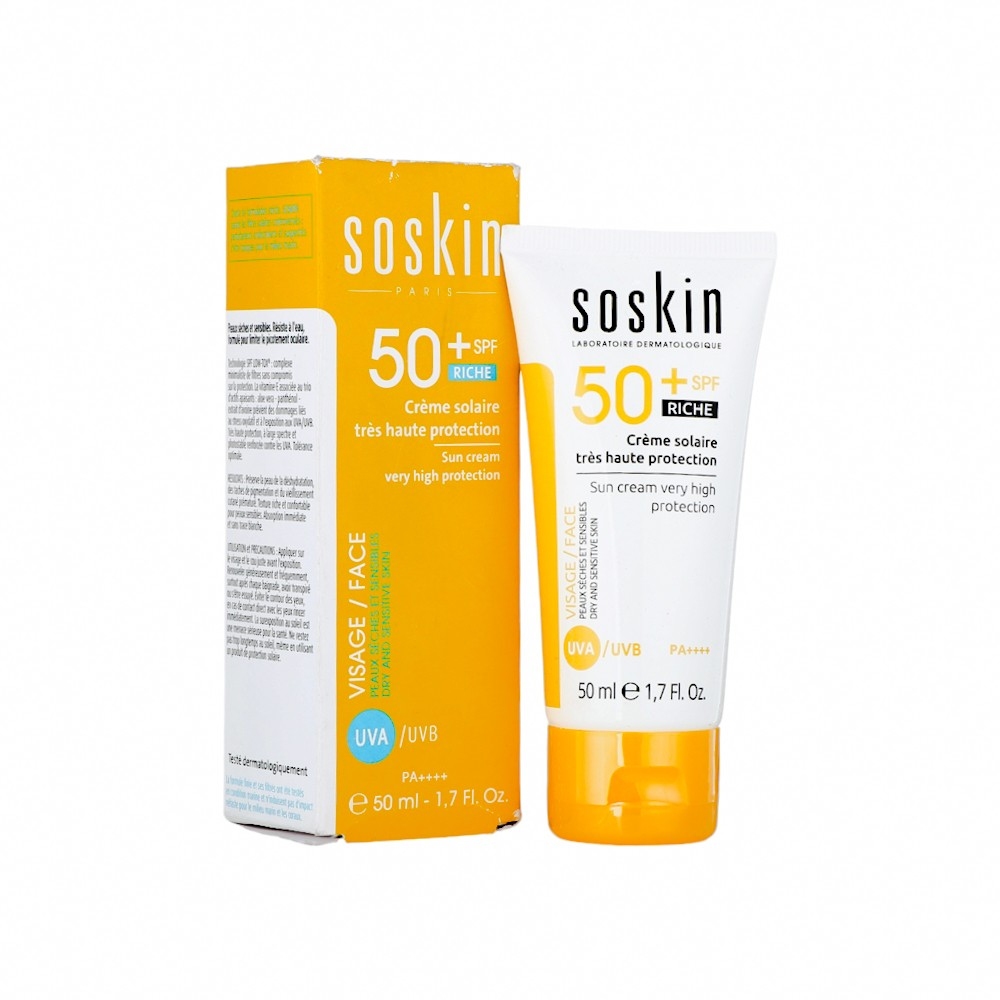 سوسكين كريم حماية من الشمس SPF 50+ - لترطيب البشرة الجافة والحساسة وحمايتها من أشعة الشمس - 50 مل