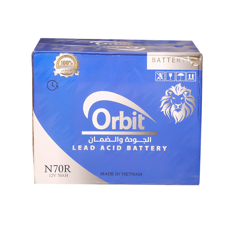 أوربت ستار بطارية بجهد 12 فولت سعة 70 أمبير - موديل N70R