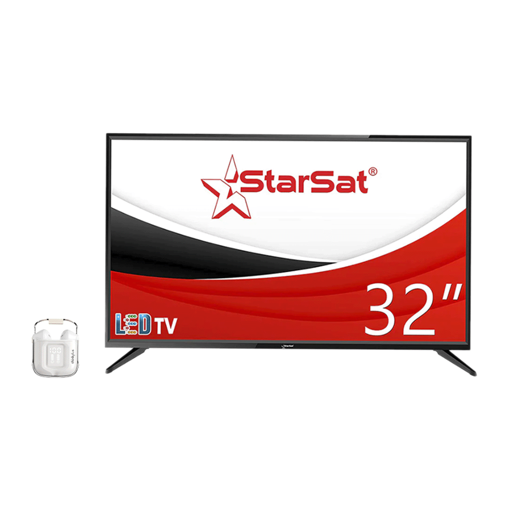 باكج 2×1 شاشة ستار سات 32 بوصة نظامين موديل SV3206 و لينوفو ثينك بلس سماعة لايف بودز رياضية كهدية مجانية