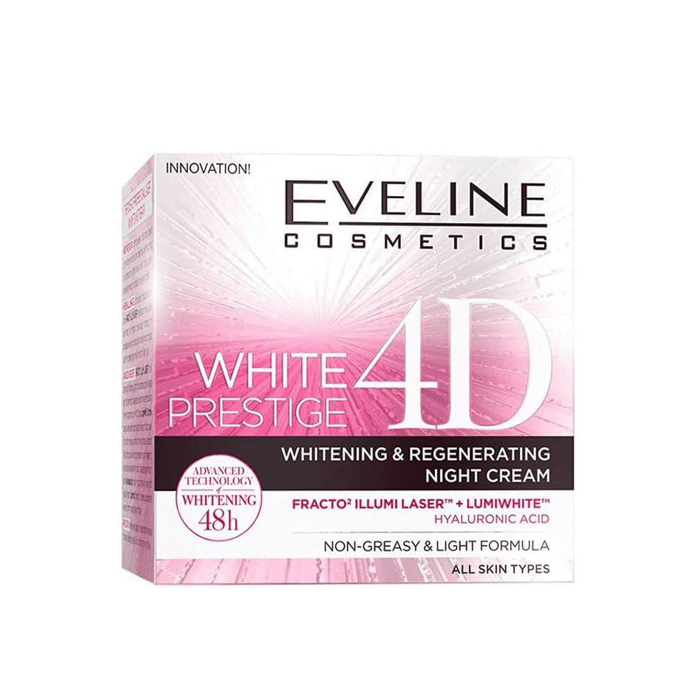 ايفلين وايت برستيج 4D  كريم تفتيح مكثف ليلي للبشرة الدهنية والمختلطة - 50 مل